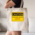 A Simple Yellow Warning Sign For Introvert Canvas Tote Bag A Simple Yellow Warning Sign For Introvert Canvas Tote Bag