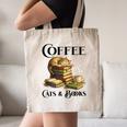 Sleeping Cat And Books With Coffee Lover Canvas Tote Bag