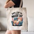 Sorry I Can’t Go I’m An Indoor Cat Couch Introvert Cat Canvas Tote Bag