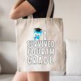 I Survived Fourth Grade Graduation Kids Owl Grad Canvas Tote Bag