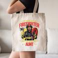Woman Firefighter Aunt TiTi Auntie Black Graduation Canvas Tote Bag