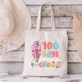 100th Day Of School Teacher Women Floral Books Canvas Tote Bag