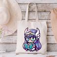 Adorable Book Lover Valkyrie With Reading Glasses Cute Canvas Tote Bag