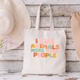 I Like Animals More Than People Sarcastic Introvert Canvas Tote Bag