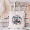 Anxious But Cute Introvert Floral Social Anxiety Canvas Tote Bag