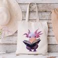 Axolotl Bookworm Reading Book Kawaii Graphic Canvas Tote Bag