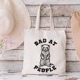 Bad At People Ferret Introvert Saying Slogan Canvas Tote Bag