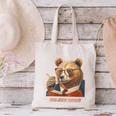Bear Reading Book Glasses Library Zoo Teacher School Animal Canvas Tote Bag
