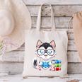 Book Lover Reading Husky Dog Canvas Tote Bag