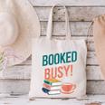 Booked And Busy Cool Coffee Reading Relaxing Books Canvas Tote Bag