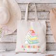 All Booked For Christmas Book Tree Lights Christmas Library Canvas Tote Bag