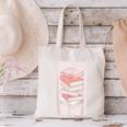 Books Flowers Art Flower Stack Pastel Feminine Canvas Tote Bag