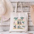 Bookshelves With Books & Plants Premium Canvas Tote Bag Bookshelves With Books & Plants Premium Canvas Tote Bag