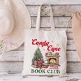 Candy Cane Book Club Holiday Party & Book Exchange Canvas Tote Bag