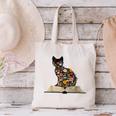 Cat Book Flowers Canvas Tote Bag