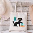 Cat Midcentury With Book And Coffee Atomic Age Mid Century Canvas Tote Bag