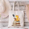 Cat Reading Books Canvas Tote Bag Cat Reading Books Canvas Tote Bag