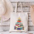 Christmas Tree Made Of Books Librarian Reader Holiday Canvas Tote Bag