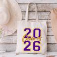 Class Of 2026 Graduation Varsity Purple And Yellow Letters Canvas Tote Bag