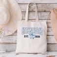 Class Of 2026 Senior 26 Coquette Bow Toile Preppy Graduation Canvas Tote Bag