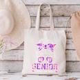 Class Of 2027 Senior Coquette Bow Messy Hair 26 Graduation Canvas Tote Bag