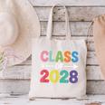 Class Of 2028 Colorful Graduation Canvas Tote Bag