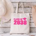 Class Of 2038 Pink Girls Growing Up School Memory Graduation Canvas Tote Bag
