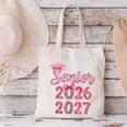 Coquette Pink Bow Flowers Senior 2026 2027 Graduation Canvas Tote Bag