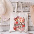 Coquette Teacher School Supplies Bows Books Globe Apple Cute Canvas Tote Bag Coquette Teacher School Supplies Bows Books Globe Apple Cute Canvas Tote Bag