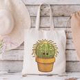 Cute Golden Barrel Cactus Introvert Distressed Canvas Tote Bag Cute Golden Barrel Cactus Introvert Distressed Canvas Tote Bag