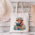 Cute Highland Cow Reading Book Baby Cow Bookworm Canvas Tote Bag Cute Highland Cow Reading Book Baby Cow Bookworm Canvas Tote Bag