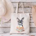 Cute Reading Bunny With Glasses Books Reader Book Bookworm Canvas Tote Bag