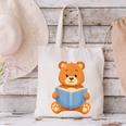 Cute Teddy Bear Reading Book Adorable For Readers Canvas Tote Bag
