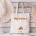 Dog-Trovert Shih Tzu Humor Definition Introvert Canvas Tote Bag