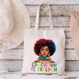Education Is Freedom History Girl Women Book Lover Canvas Tote Bag