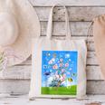 Frutiger Aero Aesthetic Tech Cherry Blossom Fishes Bubbles Canvas Tote Bag