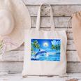 Frutiger Aero Dolphin Sunset Ocean With Palm Trees Y2k Canvas Tote Bag Frutiger Aero Dolphin Sunset Ocean With Palm Trees Y2k Canvas Tote Bag