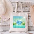 Frutiger Aero Y2k Aesthetic Palm Trees Cyber Beach World Canvas Tote Bag