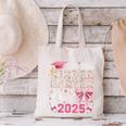 Girls Little Miss Kindergarten Grad 2025 Coquette Graduation Canvas Tote Bag