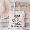 Go Away I'm Introverting Cat Introvert Anxiety Anxious Canvas Tote Bag
