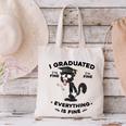 I Graduated Graduate Class 2025 Cat Graduation Canvas Tote Bag