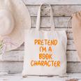 Halloween Pretend I'm Book Character Costume Lazy Adult Kids Canvas Tote Bag