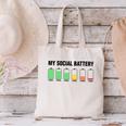 Introvert Cute My Social Battery Canvas Tote Bag