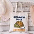 Introvert Mode Activated Low Social Battery Box Turtle Canvas Tote Bag Introvert Mode Activated Low Social Battery Box Turtle Canvas Tote Bag