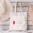 Introvert Socially Drained Battery Canvas Tote Bag