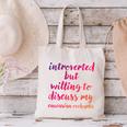 Introverted Willing To Discuss Caucasian Ovcharka Introvert Canvas Tote Bag