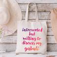 Introverted Willing To Discuss Gabali Introvert Canvas Tote Bag Introverted Willing To Discuss Gabali Introvert Canvas Tote Bag