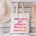 Introverted Willing To Discuss Paperanian Introvert Canvas Tote Bag Introverted Willing To Discuss Paperanian Introvert Canvas Tote Bag