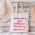 Introverted Willing To Discuss Paperanian Introvert Canvas Tote Bag Introverted Willing To Discuss Paperanian Introvert Canvas Tote Bag
