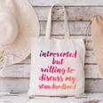 Introverted Willing To Discuss Standardbred Introvert Canvas Tote Bag Introverted Willing To Discuss Standardbred Introvert Canvas Tote Bag